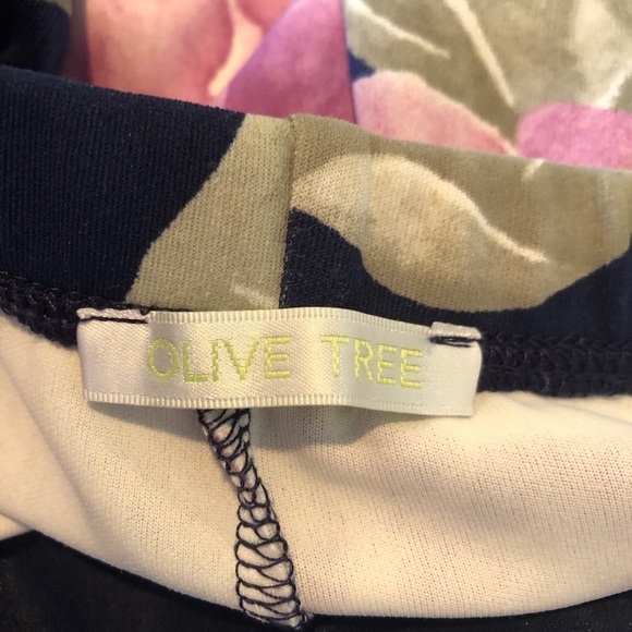 Olive Tree navy blue floral off the shoulder bodcon mini dress size small - Picture 7 of 7